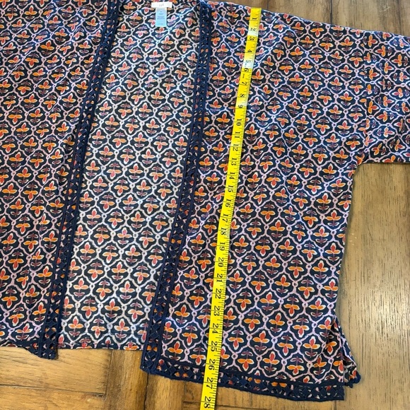 J Jill Linen-Blend Jacket in English Channel Floral Trellis, size S-L, - Picture 9 of 10